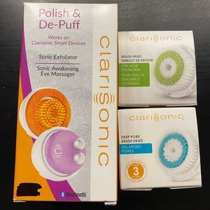 3 Clarisonic brush heads.